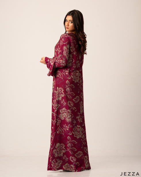 Elegant Printed Polyester A-Line Dress 61272